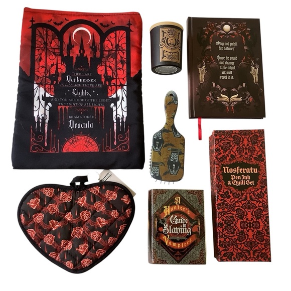 Lot Vampire Themed Goodies Book Pot Sleeve Journal Candle Brush Journal